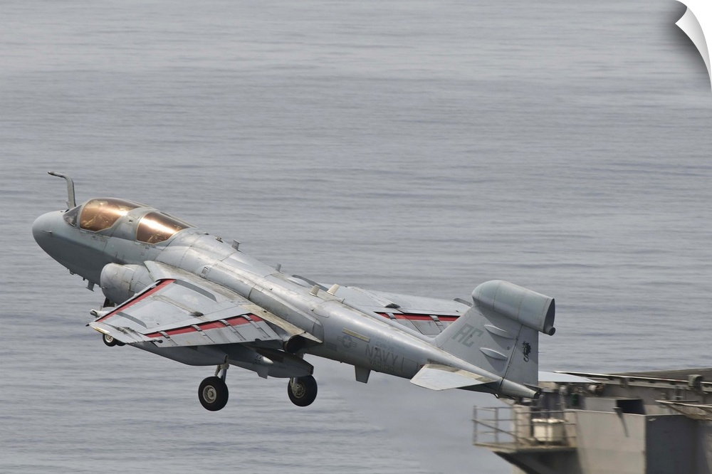 An EA-6B Prowler assigned to VAQ-130 lifts off from the flight deck of USS Harry S. Truman in support of Operation Endurin...