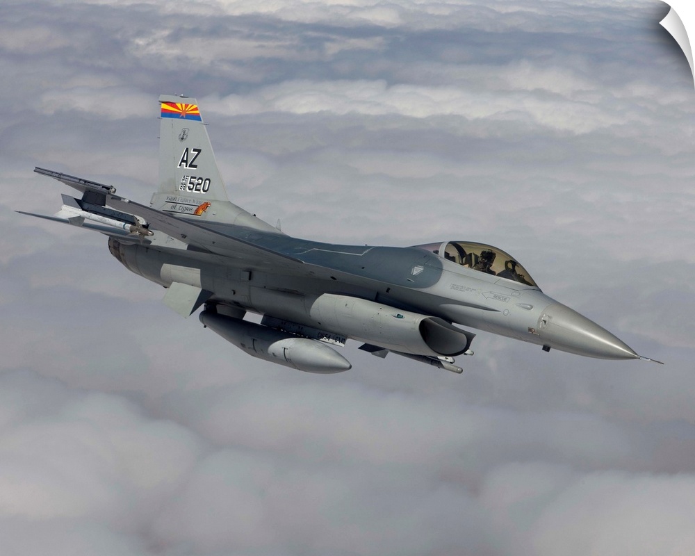 An F-16 Fighting Falcon from the 162nd Fighter Wing maneuvers during a training mission out of Tucson, Arizona.