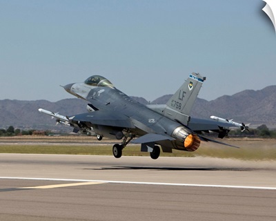 An F-16 Fighting Falcon takes off from Luke Air Force Base, Arizona