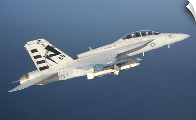 An F/A-18F Super Hornet armed with an AGM-88E AARGM missile