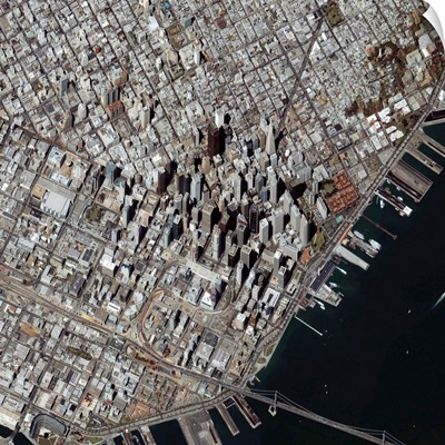 An obliqueangle view of San Franciscos financial district