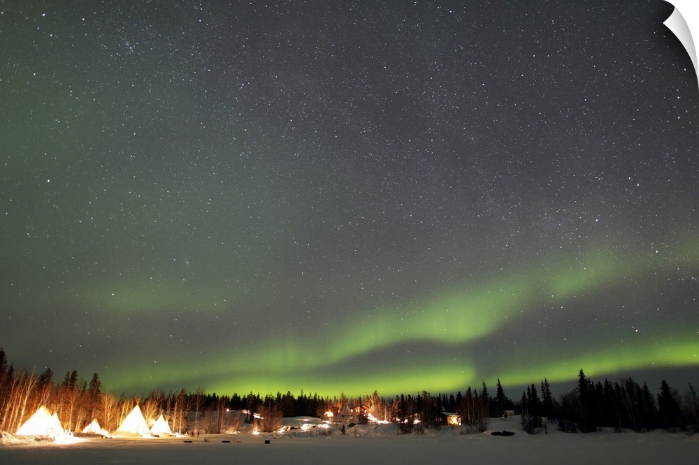 Aurora and Milky Way Aurora Village Yellowknife Northwest Territories Canada