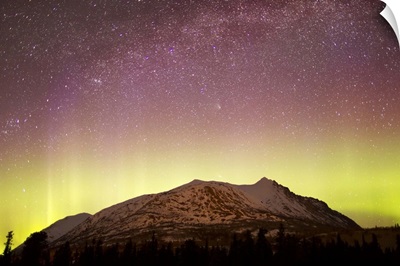 Aurora Borealis, Comet Panstarrs and Milky Way over Yukon, Canada