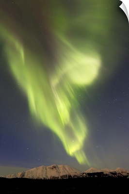 Aurora borealis over Emerald Lake, Carcross, Yukon, Canada