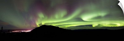 Aurora Borealis over Gray Peak, Whitehorse, Yukon Canada