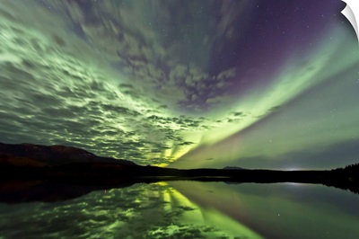Aurora borealis over Schwatka Lake, Yukon, Canada