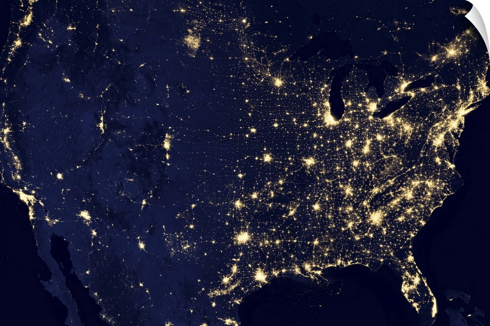 This image of the United States of America at night is a composite assembled from data acquired by the Suomi NPP satellite...