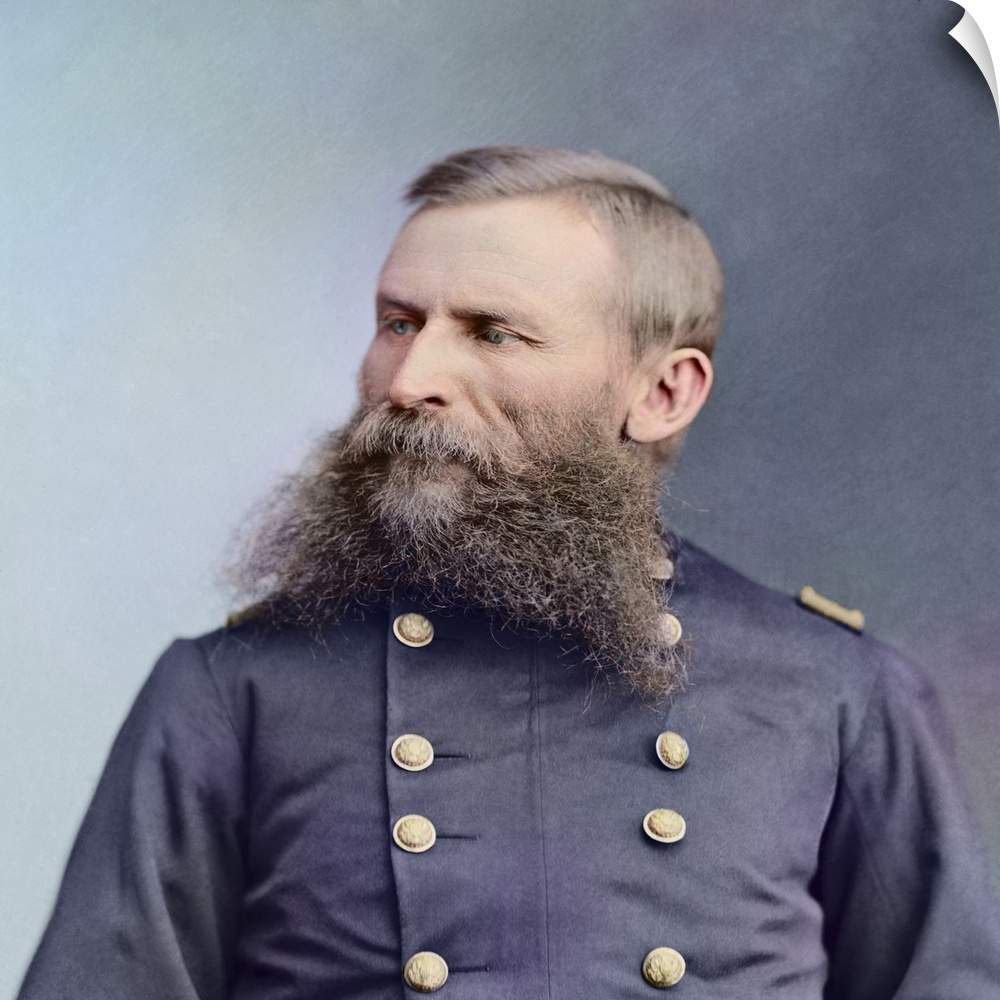 Civil War portrait of General George Crook. This image has been digitally colorized.