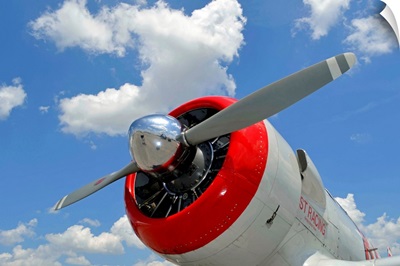 Close-up view of the propeller on a AT-6 Texan warbird
