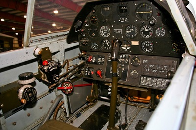 Cockpit of a P-40E Warhawk