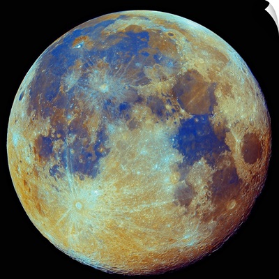 Colored moon geological differences