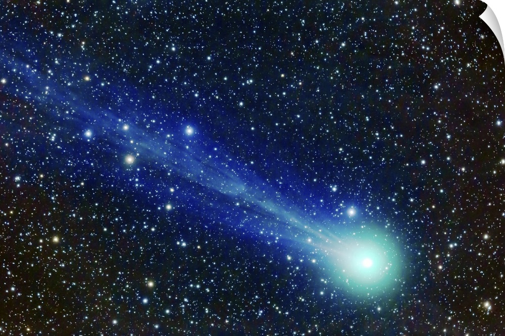 January 17, 2015 - A telescopic close-up of Comet Lovejoy (C/2014 Q2) showing structure in the ion gas tail, in the form o...