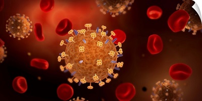 Conceptual image of influenza causing flu