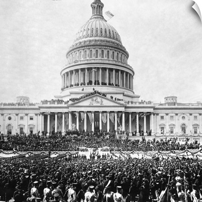 Crowds Gathered Outside The U.S. Capitol For Theodore Roosevelt's Inauguration, 1905