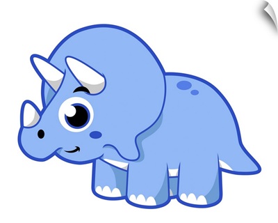 Cute illustration of a Triceratops dinosaur