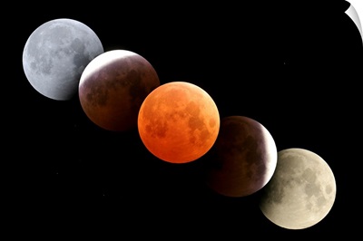 Digital composite of total lunar eclipse
