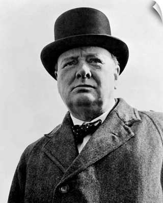 Digitally restored vector portrait of Sir Winston Churchill