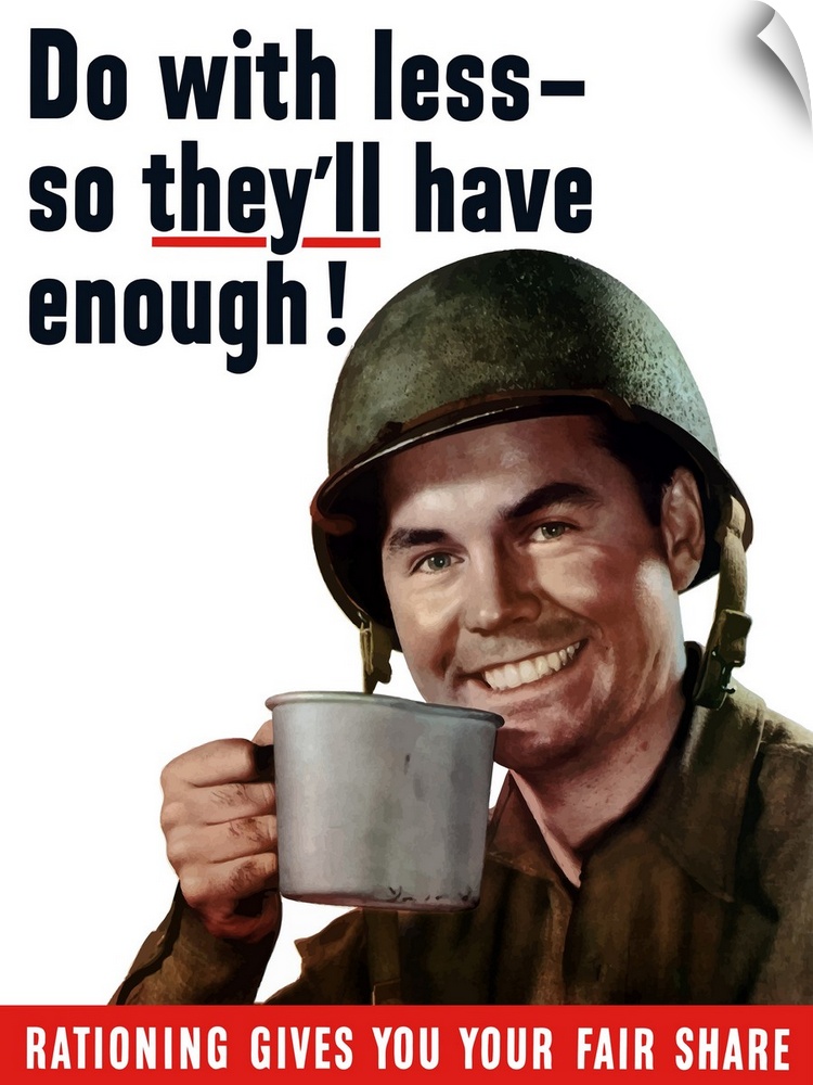 Digitally restored vector war propaganda poster. This vintage World War Two poster features a smiling American soldier dri...