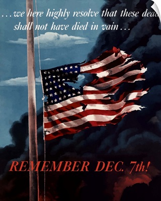 Digitally restored vector war propaganda poster. Remember December 7th!