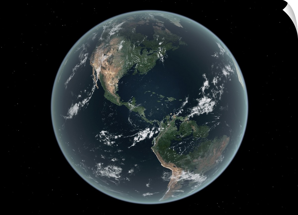 This is how the Earth's Western hemisphere may appear with average sea level about 100 meters (330 feet) above today's. Su...