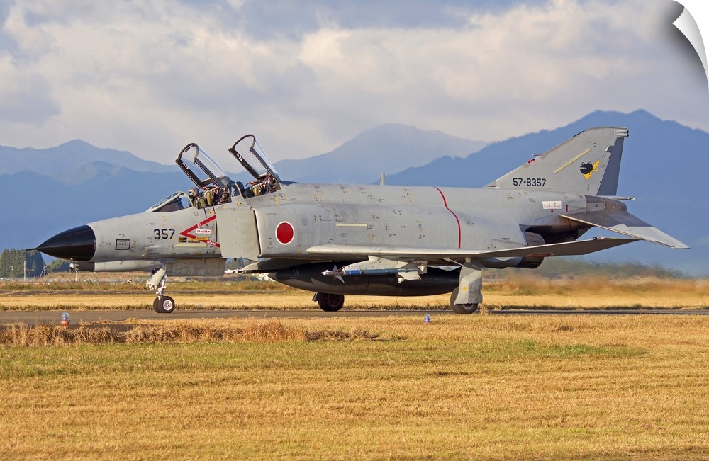 F4-E Phantom of the Japan Air Self-Defense Force on the flight line at Nellis Air Force Base, Nevada.