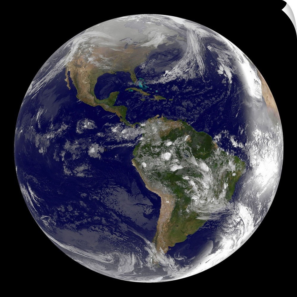 Full Earth showing North and South America on March 2, 2010.