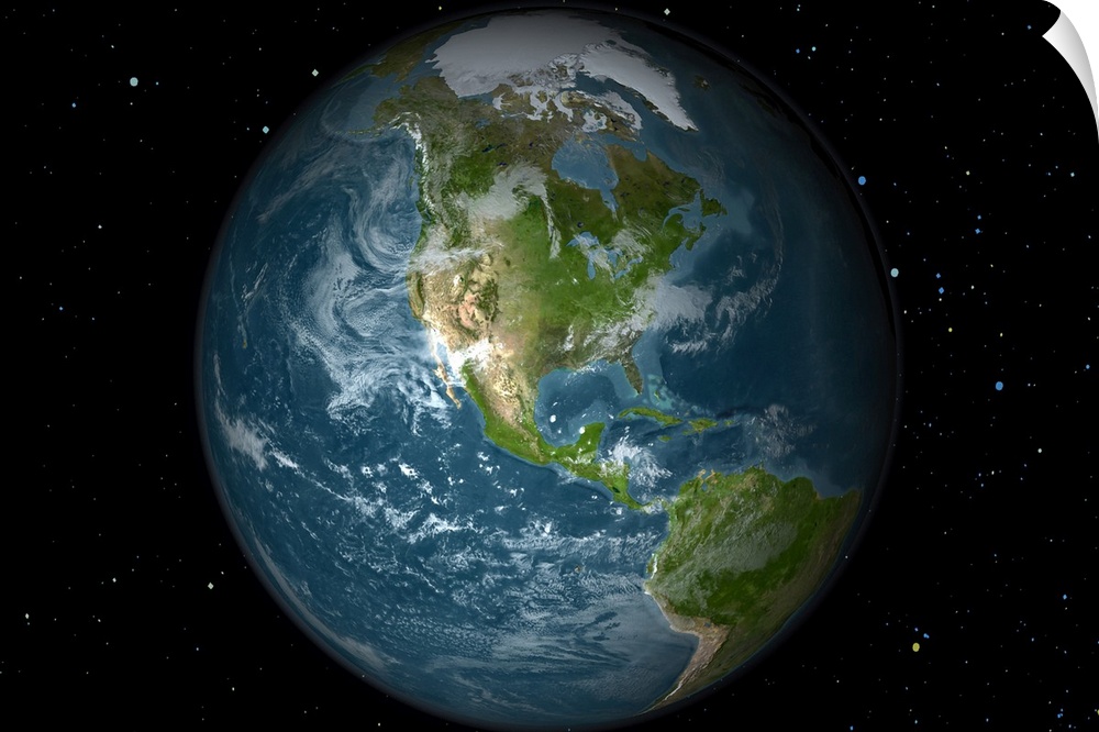Full Earth view showing North America