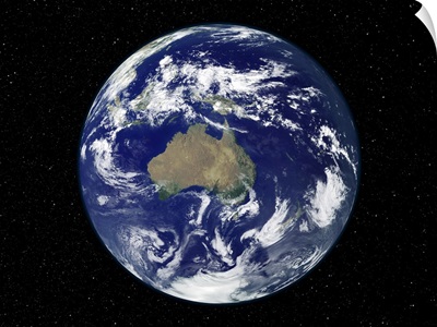 Fully lit Earth centered on Australia and Oceania