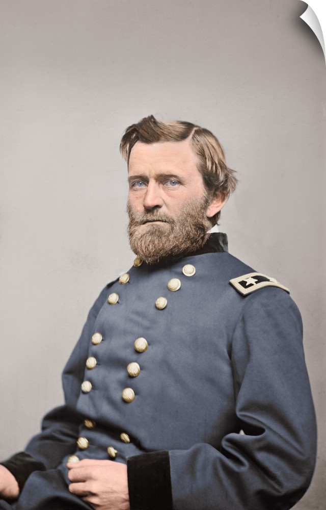 General Ulysses S. Grant of the Union Army, circa 1860.  This photo has been digitally restored and colorized.
