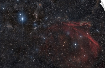Glowing and reflecting nebulosity in the constellation of Lacerta