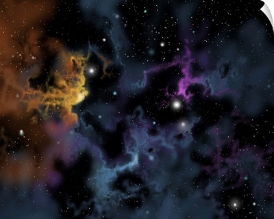 Illustration of a gaseous nebula from which star formation may occur