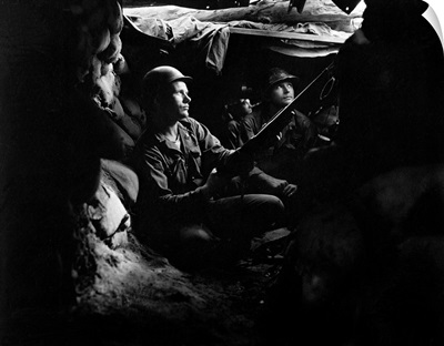 Infantrymen take advantage of cover and concealment in tunnel positions