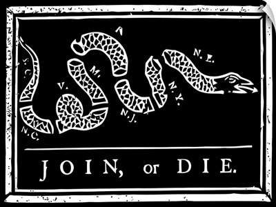 Join or Die political cartoon by Benjamin Franklin