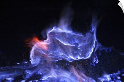 Kawah Ijen burning sulfur Java Island Indonesia