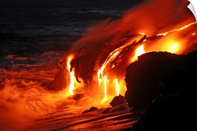 Kilauea lava flow sea entry Big Island Hawaii