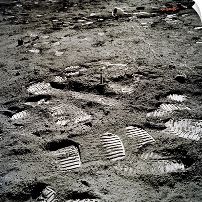 Lunar foot prints on the moon