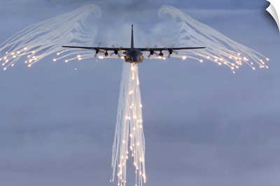 MC-130H Combat Talon dropping flares
