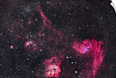 Messier 38 And The Flaming Star Nebula In Auriga