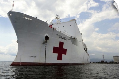 Military Sealift Command hospital ship USNS Comfort at port