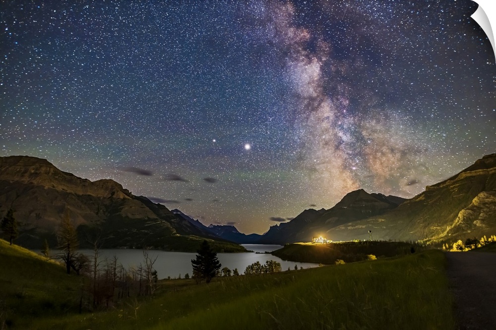 July 13-14, 2020 - The galactic core area of the Milky Way over Waterton Lakes National Park, Alberta, Canada, with the pa...