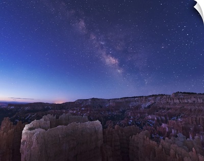 Milky Way over the needle rock formations of Bryce Canyon, Utah