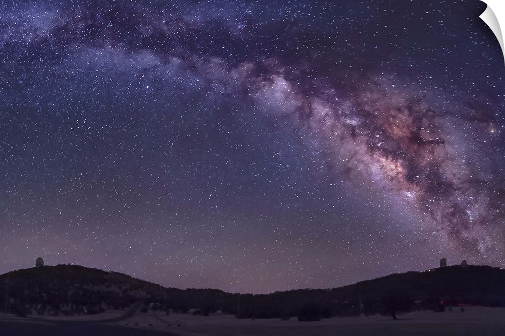 The summer Milky Way rises over the McDonald Observatory near Fort Davis, Texas.