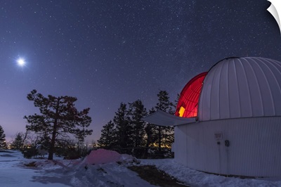 Moonlight illuminates the Schulman telescope on Mount Lemmon