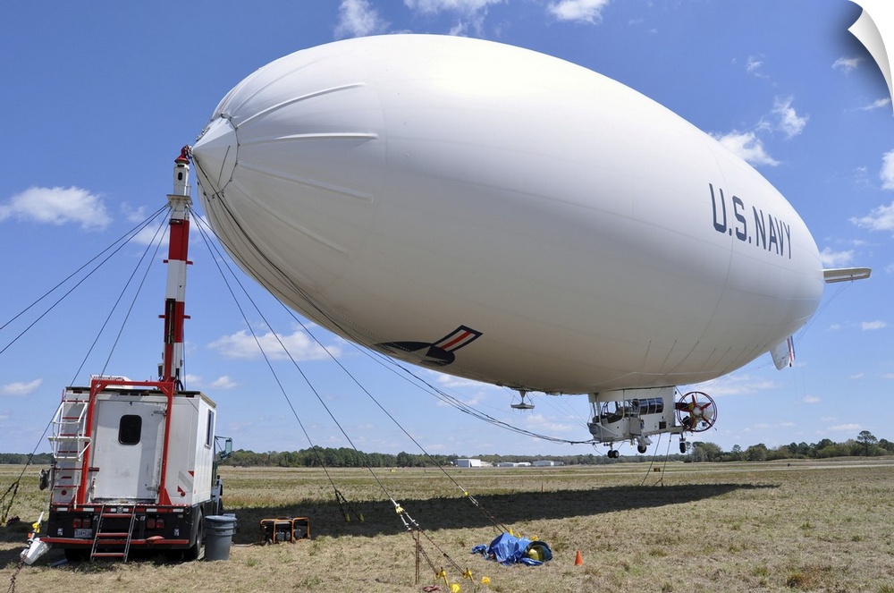 Fernandina Beach, Florida, March 26, 2013 - MZ-3A, the U.S. Navy's only airship currently in operation, moored at Fernandi...