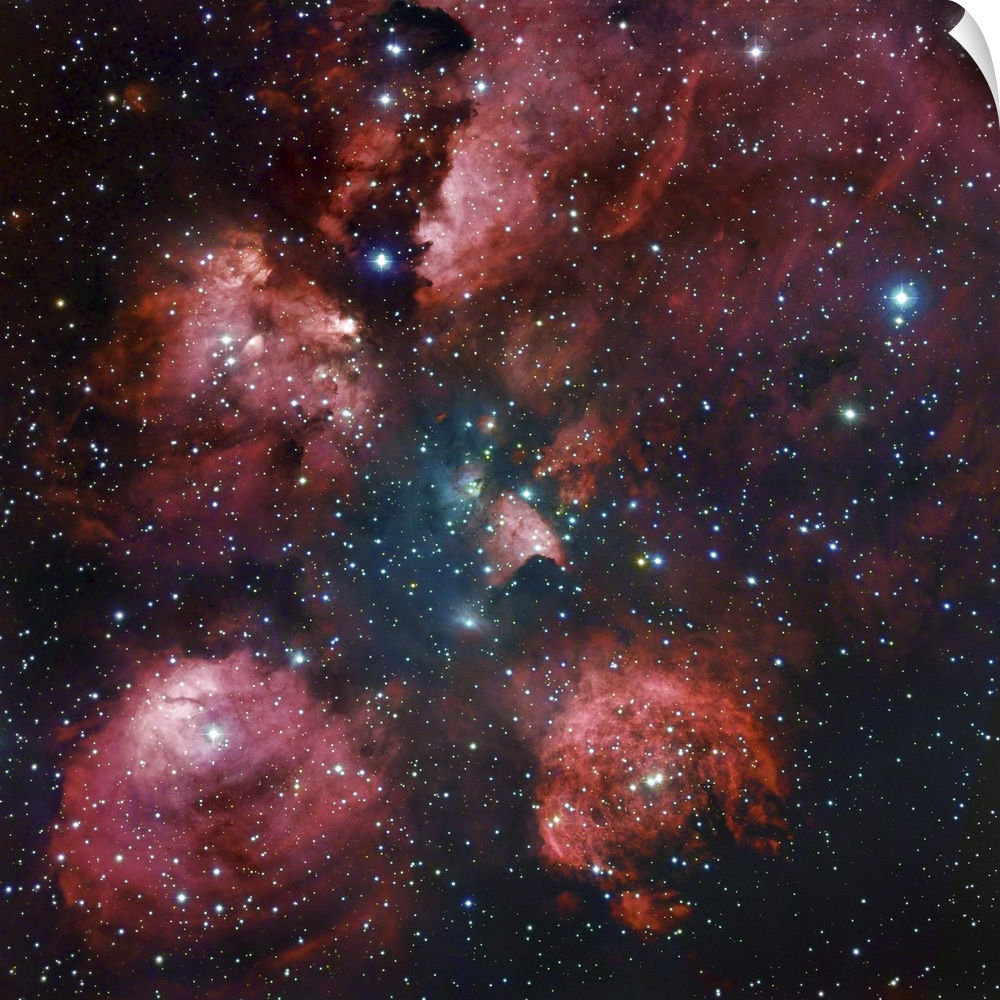 NGC 6334, The Cat's Paw Nebula in Scorpius. Located in the constellation of Scorpius, the Cat's Paw Nebula resembles a fai...