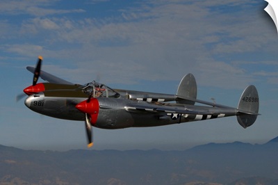 P-38 Lightning flying over Santa Rosa, California