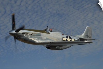 P-51D Mustang flying over Santa Rosa, California