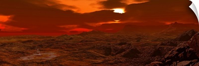 Panorama of a landscape on Venus