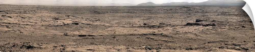 Panoramic mosaic of Mars showing a site called Rocknest. The center of the scene, looking eastward from Rocknest, includes...