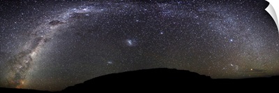 Panoramic view of the Milky Way over Somuncura, Argentina